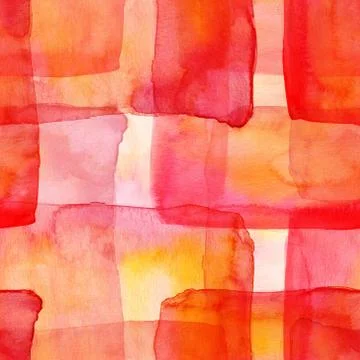 Abstract seamless watercolor background pattern with red squares 스톡 일러스트