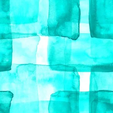 Abstract seamless watercolor background pattern with teal squares 스톡 일러스트