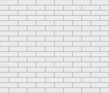 Abstract seamless white flat brick wall Stock Illustration