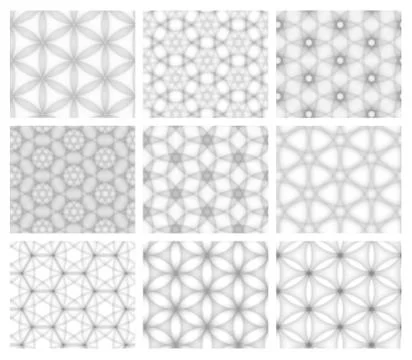 Abstract seamless white textures collection イラスト素材