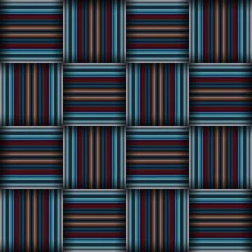 Abstract seamless woven pattern texture. Square seamless pattern. Blue Stri.. Illustrazione stock