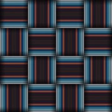 Abstract seamless woven pattern texture. Square seamless pattern. Blue Stri.. イラスト素材
