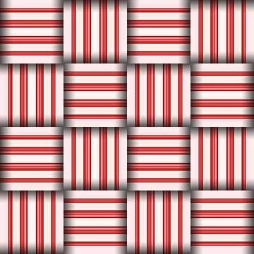 Abstract seamless woven pattern texture. Square seamless pattern. Red Strip.. Illustrazione stock