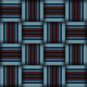 Abstract seamless woven pattern texture. Square seamless pattern. Blue Stri.. Stock Illustration