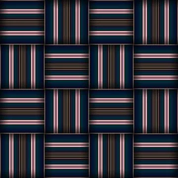 Abstract seamless woven pattern texture. Square seamless pattern. Stripes L.. Stock Illustration