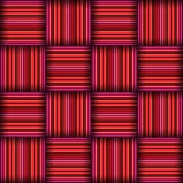 Abstract seamless woven pattern texture. Square seamless pattern. Red Strip.. Illustrazione stock