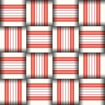 Abstract seamless woven pattern texture. Square seamless pattern. Red Strip.. Stock Illustration