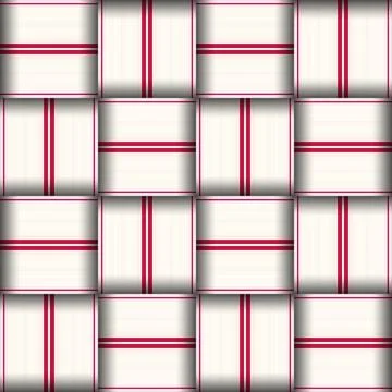 Abstract seamless woven pattern texture. Square seamless pattern. Red Strip.. Stock Illustration