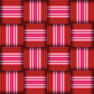 Abstract seamless woven pattern texture. Square seamless pattern. Red Strip.. Illustrazione stock
