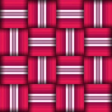 Abstract seamless woven pattern texture. Square seamless pattern. Red Strip.. Illustrazione stock