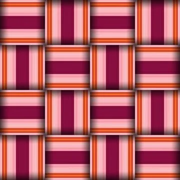 Abstract seamless woven pattern texture. Square seamless pattern. Red Strip.. Stock Illustration