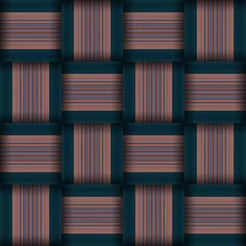 Abstract seamless woven pattern texture. Square seamless pattern. Stripes L.. Illustrazione stock