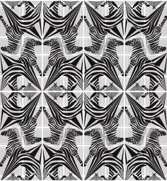 Abstract seamless zebra geometric pattern Stock Illustration
