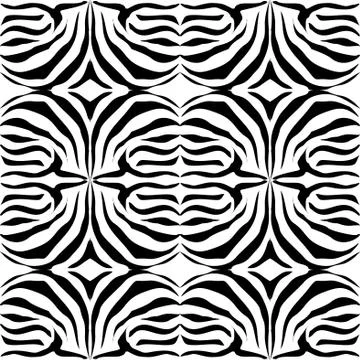 Abstract Seamless Zebra Pattern. Ornamental Geometric Pattern. Black and Whit Stock Illustration