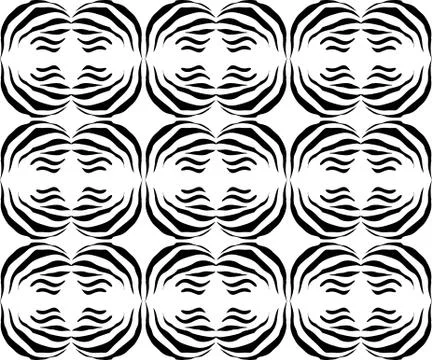 Abstract Seamless Zebra Pattern. Ornamental Geometric Pattern. Black and Whit Stock Illustration
