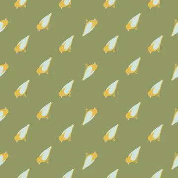 Abstract seamless zoo pattern with yellow and grey colored birs ornament. Gre Stock Illustration