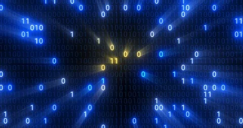 Abstract seamlessdigital binary code matrix background VJ loop with flare. Stock Footage 106945733