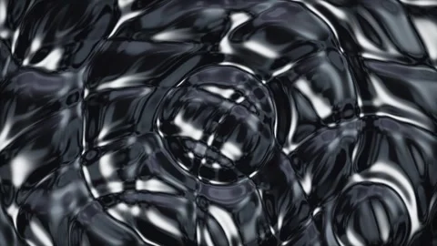 Abstract seamlessly looping animation of dark liquid metal ripples Stock Footage 333516789