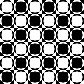 Abstract seamlessly repeatable pattern with checkered tiles. Monochrome, simp Illustrazione stock