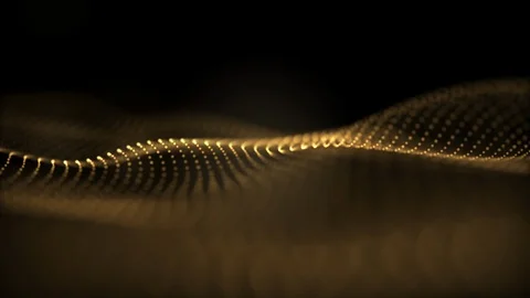 An abstract seascape with blurred sequent motion of vibrant gold particles. Stock Footage 118403561