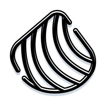 Abstract seashell line art minimalist icon design Illustrazione stock