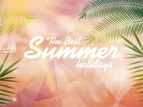 Abstract seaside view poster template Stock Illustration