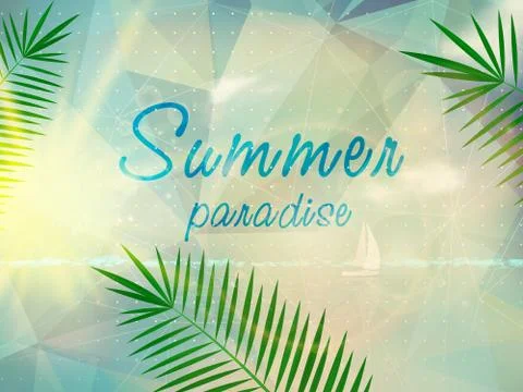Abstract seaside view poster template Stock Illustration