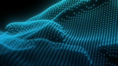 Abstract Secure cybersecurity technology digital dynamic dot blue wave. Stock Footage 243006464