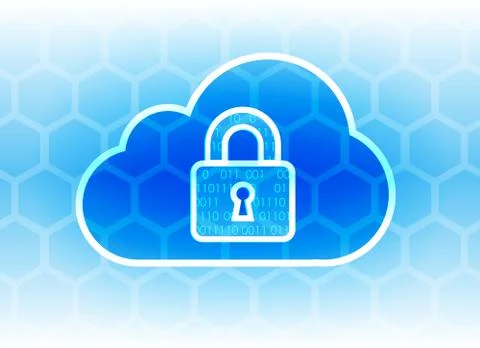 Abstract security cloud technology background, key lock and could technology  Stock Illustration
