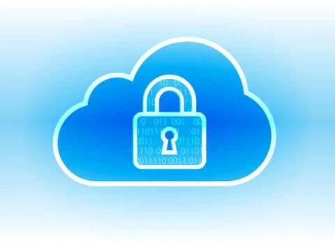 Abstract security cloud technology background, key lock and could technology  Stock Illustration