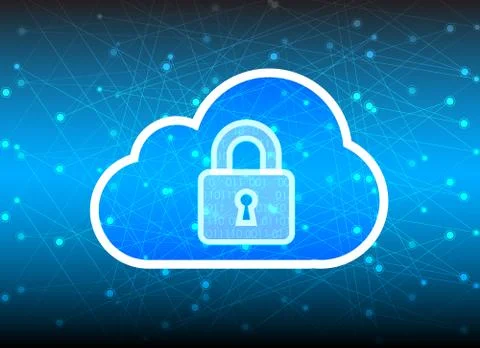 Abstract security cloud technology background, key lock and could technology  Stock Illustration