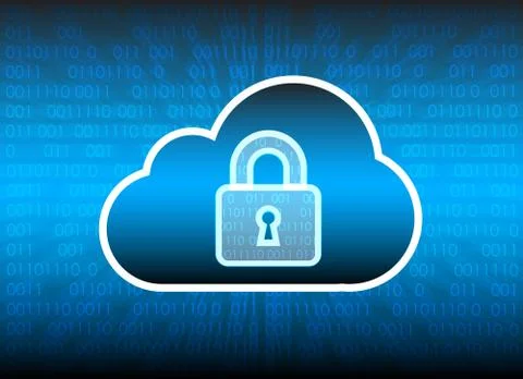 Abstract security cloud technology background, key lock and could technology  Stockillustratie