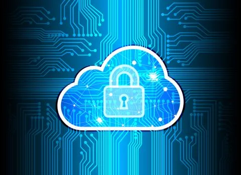 Abstract security cloud technology background, key lock and could technology  Illustrazione stock