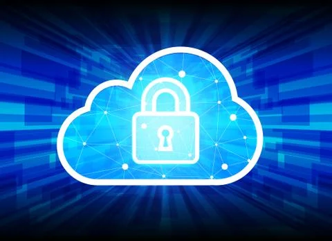 Abstract security cloud technology background, key lock and could technology  Stock Illustration