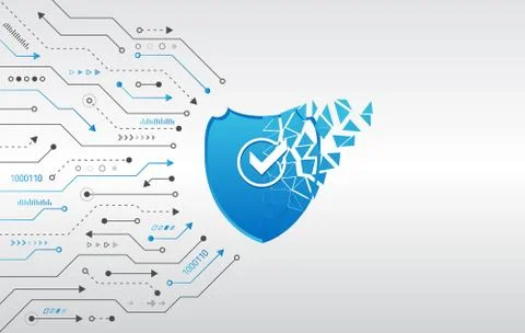 Abstract security digital technology background. Internet and networking prot イラスト素材
