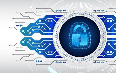 Abstract security digital technology background. Internet and networking prot Stock Illustration