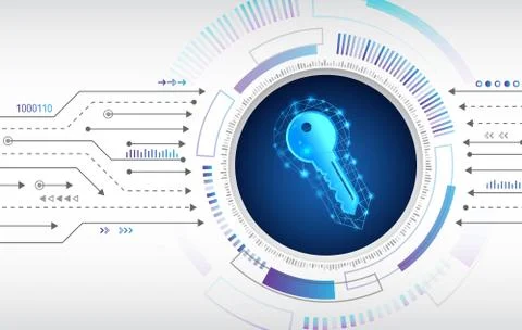 Abstract security digital technology background. Internet and networking prot Stock Illustration