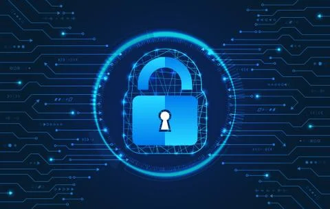 Abstract security digital technology background. Internet and networking prot 库存插图