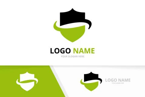 Abstract security logotype design template. Unique shield logo. Stock Illustration