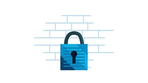 Abstract security motion graphic with firewall and animated padlock opening.. Stock Footage 333896999