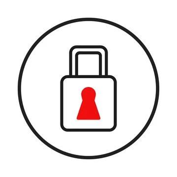 Abstract security protocol with red keyhole for data integrity and safety w.. Illustrazione stock