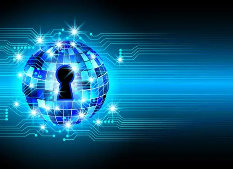 Abstract security technology background, key lock and digital technology back Stock Illustration