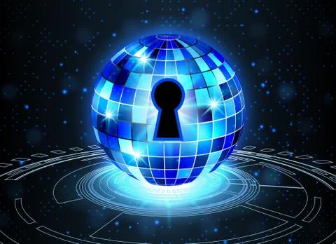 Abstract security technology background, key lock and digital technology back Stock Illustration