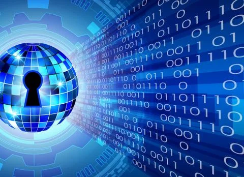 Abstract security technology background, key lock and digital technology back Stock Illustration