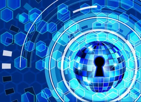 Abstract security technology background, key lock and digital technology back Stock Illustration
