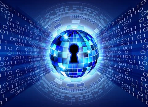 Abstract security technology background, key lock and digital technology back Stock Illustration
