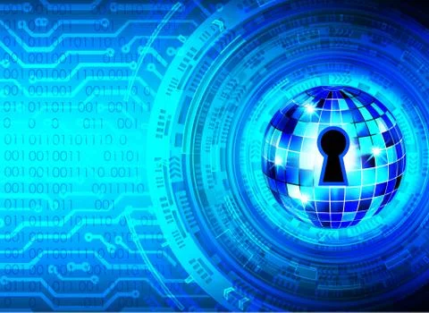 Abstract security technology background, key lock and digital technology back Stock Illustration