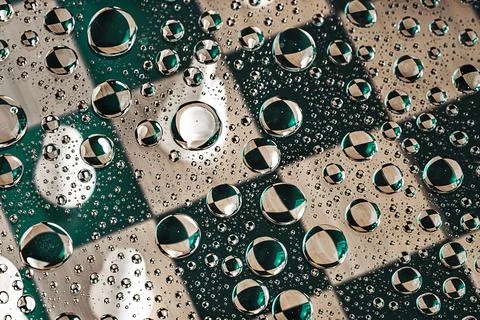 Abstract selective focus background on chess theme. water bubbles 스톡 사진