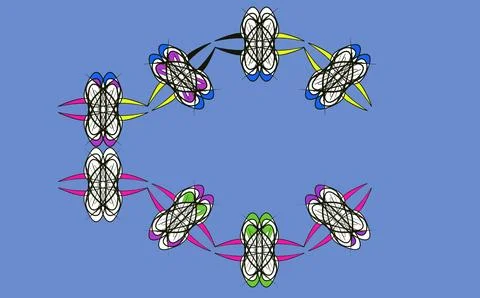 Abstract Semi-Circular Intricate Chain Stock Illustration