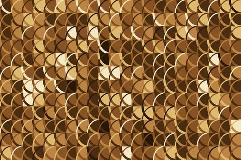Abstract Semicircle Pattern Design in Shades of Brown for Modern Graphic Ba.. Stock Illustration